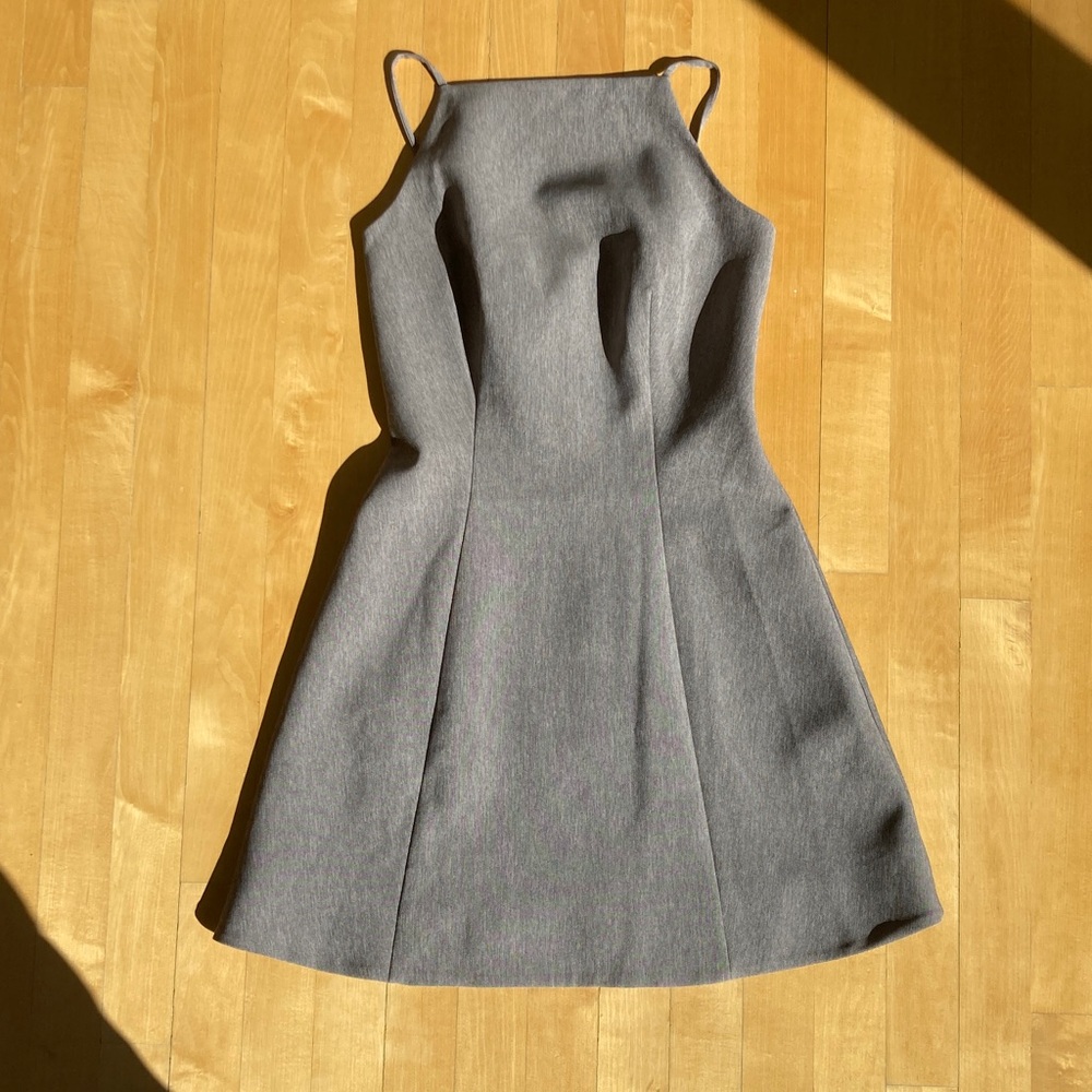Chic Gray Spaghetti Strap Mini Dress - Anthropologie New Condition, Unworn